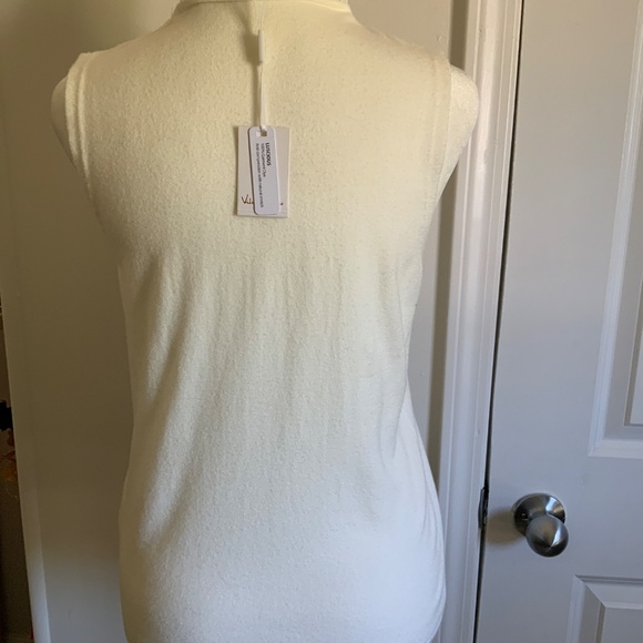 Vila Milano V-Neck Knit shell /Tank Top With Lace Trim, Size S, New With Tags - Picture 3 of 7